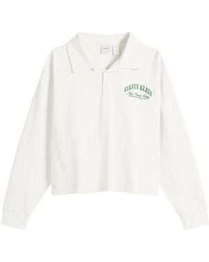 Calvin Klein Logo Cotton Jersey Polo - White