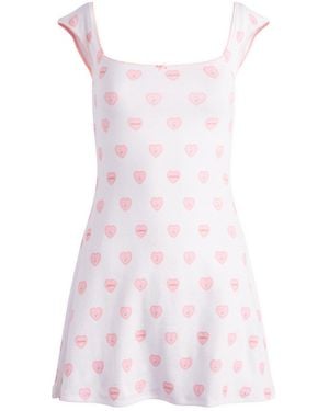 Skims Pointelle Cap Sleeve Mini Dress - White