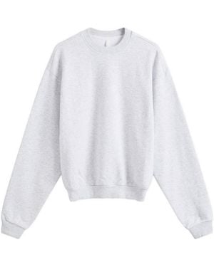 Skims Cotton Fleece Classic Crew Sweatshirt - White