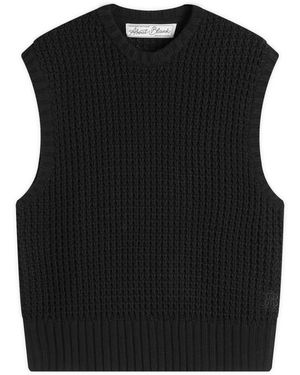 About Blank Moss Stitch Knitted Vest - Black