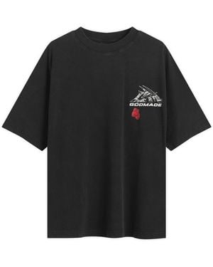God Made Gm Logo Wrapped T-Shirt - Black