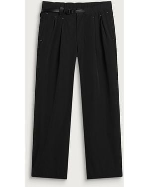 and wander Light Cloth Wide Pants - Black