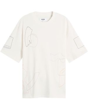 Wax London Milton Shapes Embroidery T-Shirt - White