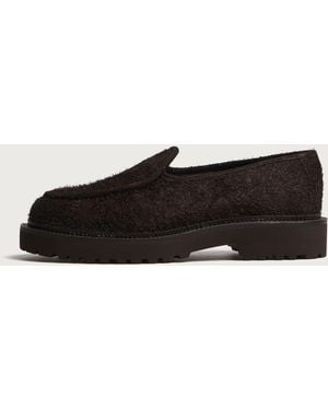 Jacques Soloviere Moli Distressed Suede Lug Loafer - Black