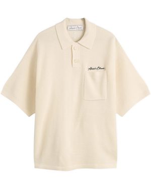 About Blank Pique Knitted Polo - Natural