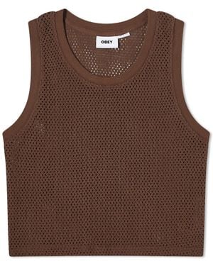 Obey Hudson Mesh Tank Top - Brown