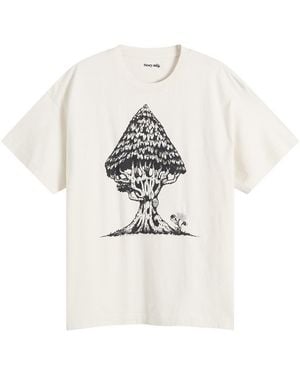 STORY mfg. Hand Embroidered Grateful T-Shirt - White