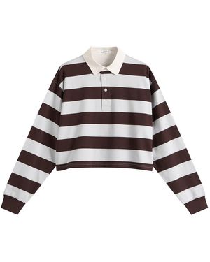 GOOD AMERICAN Cropped Rugby Polo Top - Multicolor