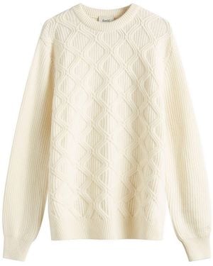 Forét Bow Cable Knit Sweater - White