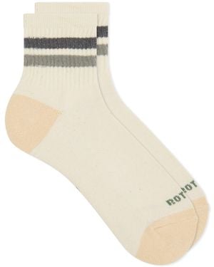 RoToTo Retro Athletic Ankle Sock - Natural