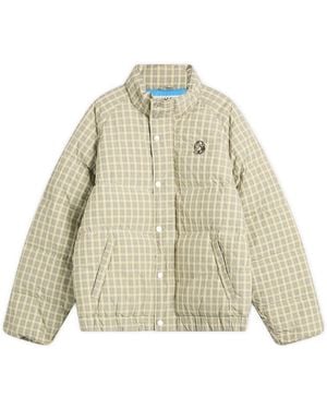 BBCICECREAM Script Nylon Check Puffer Jacket - Natural