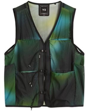 Y-3 Earth Print Mesh Vest - Green