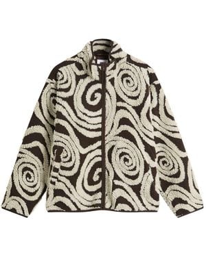Obey Swirls Jacquard Zip Jacket - Grey
