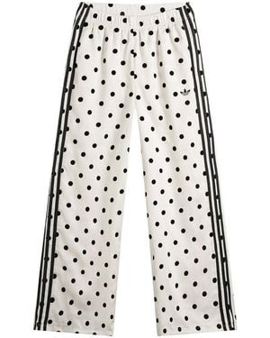 adidas Polka Dot Firebird Wide Trackpants - White