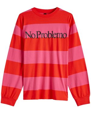 No Problemo Striped Ls T-Shirt - Red