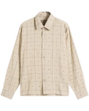 Kartik Research Embroidered Mirror Box Shirt - Natural