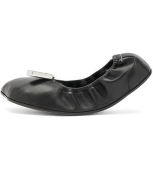 Maison Margiela Mm6 Folded Ballet Shoes - Black