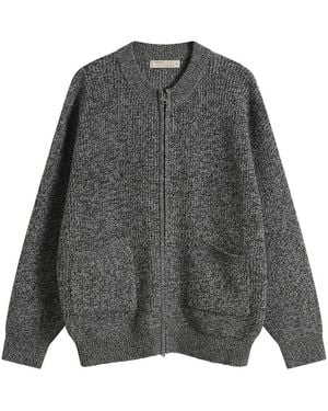 FRIZMWORKS Tweed Wool Deck Zip Cardigan - Gray