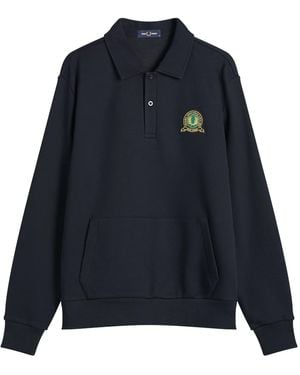 Fred Perry Tennis Badge Collared Sweatshirt - Blue