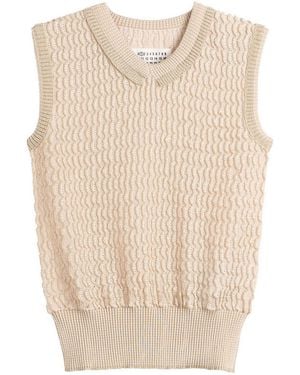 Maison Margiela Knitted Sleeveless Top - Natural