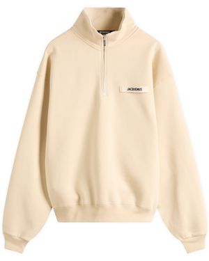 Jacquemus Grosgrain Zip Sweat - Natural