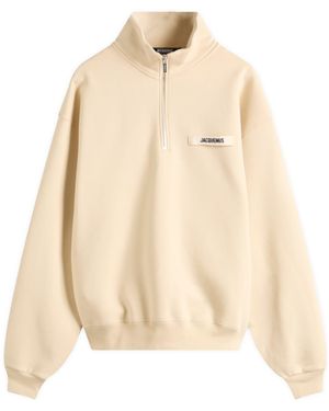 Jacquemus Grosgrain Zip Sweat - Natural