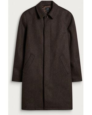 A.P.C. Auster Heathered Wool Mac Jacket - Brown