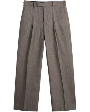 About Blank Herringbone Tailored Wide Leg Trouser - Gray