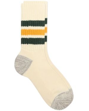 RoToTo Coarse Rib Old School Crew Sock - Blue