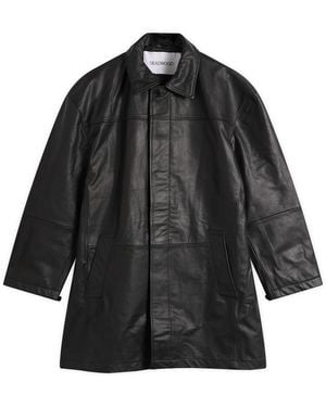 DEADWOOD Bloke Leather Car Coat - Black