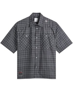 ROA Aair Floweave Printed Check Short Sleeve Shirt - Gray