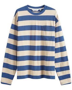 Uniform Bridge Naval Stripe Longsleeve T-Shirt - Blue