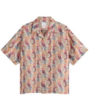 Visvim Crosby Jacquard Silk Short Sleeve Shirt - Pink