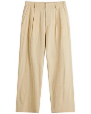 AURALEE Light Cotton Wool Viyella Slacks - Natural