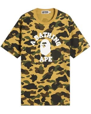 A Bathing Ape 1St Camo University Tee - Yellow