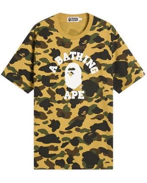 A Bathing Ape 1St Camo University Tee - Yellow