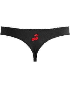 Fruity Booty Commando Thong - Black