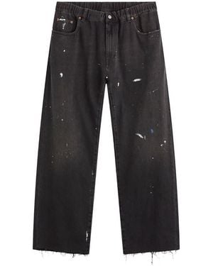 Maison Margiela Mm6 Relaxed Straight Leg Elasticated Jeans - Black