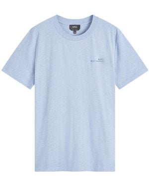 A.P.C. Item Logo T-Shirt - Blue