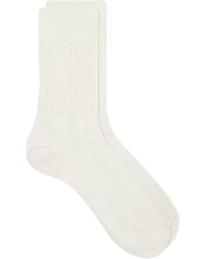 RoToTo Organic Daily Ribbed Crew Sock - White