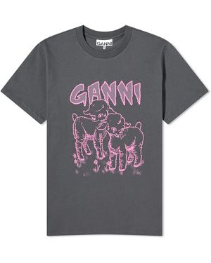 Ganni Lambs Relaxed T-Shirt - Grey