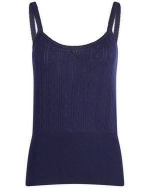 JW Anderson Pointelle Straight Neck Vest - Blue
