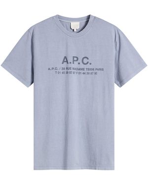 A.P.C. T-Shirt Adresse - Blue