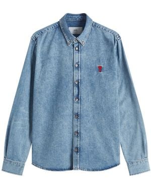 Ami Paris Adc Denim Shirt - Blue