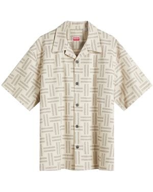 KENZO Weave Hawaiian Short Sleeve Shirt - Natural