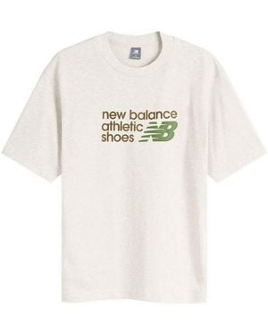 New Balance Athletics Relaxed Premium Chest Logo T-Shirt - White
