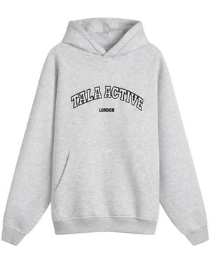 Tala Oversized Active Logo Hooded Sweatshirt - Grey