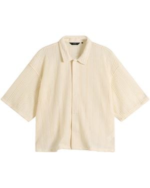 Beams Plus Mesh Open Collar Shirt - Natural