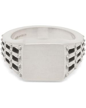 Serge Denimes Portcullis Ring - White