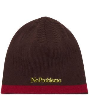No Problemo Np Stripe Reversible Beanie - Brown